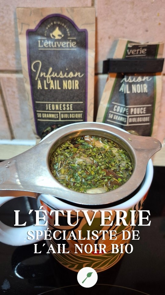 🍵 Mon infusion « Coup de pouce » pour l'hiver

J'ai goûté l'infusion Coup de pouce de @letuverie : thym citron, thym, eucalyptus, gingembre, sarriette et peau d'ail noir 🧄
Le goût est herbacé, frais et légèrement épicé, avec une note douce et un peu caramélisée qui vient de l'ail noir. Elle tombe à pic quand les journées raccourcissent. (Produit offert par L'Étuverie).

🖤 Pourquoi l'ail noir ?
L'ail noir, c'est de l'ail blanc qu'on fait mûrir lentement à basse température et en milieu humide pendant plusieurs semaines. Ce procédé lui donne :
✔️ une teneur en antioxydants (polyphénols, S-allyl-cystéine) plus élevée que l'ail frais ;
✔️ une meilleure digestibilité, plus douce pour l'estomac ;
✔️ aucune odeur forte ni « haleine d'ail » ;
✔️ une saveur douce et sucrée, entre réglisse et pruneau.
C'est un allié intéressant pour accompagner les défenses naturelles pendant la saison froide.

💧 Une eau pure à la bonne température avec le purificateur d'eau @huromofficial.fr
Pour préparer mes infusions, j'utilise le purificateur d'eau Hurom. Il filtre l'eau et la chauffe directement : je choisis la température (85 °C ici, idéal pour préserver les plantes délicates) et la quantité voulue. Plus besoin de bouilloire, et j'ai une eau filtrée et chaude en quelques secondes. 👌

🎁 -10 % sur le purificateur d'eau Hurom avec le code CUISINENATURELLE10
(Collaboration commerciale – code affilié)

#infusionbio #bienetrenaturel #ailnoir #purificateurdeau

[Infusion Coup de pouce L'Étuverie au thym, gingembre et ail noir : bienfaits de l'ail noir et eau pure à 85 °C avec le purificateur Hurom. Code -10 %.]