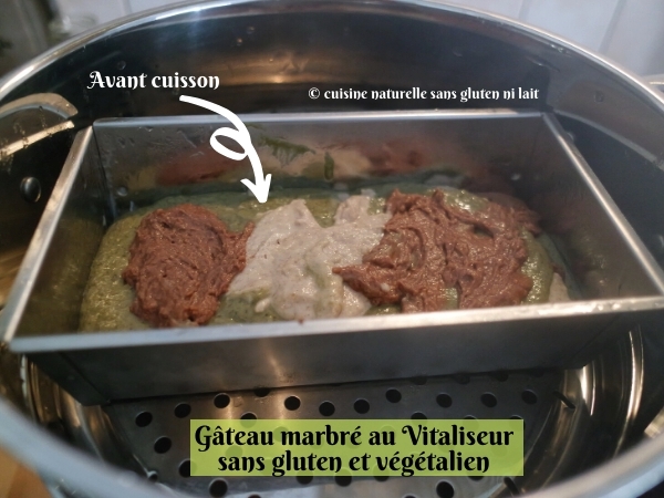 Marbré avant cuisson dans un moule en inox Vitaliseur