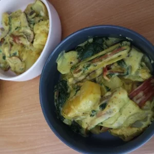 Gratin pommes de terre blettes