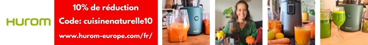 Bannière publicitaire code promo 10% de réduction code Hurom cuisinenaturelle10