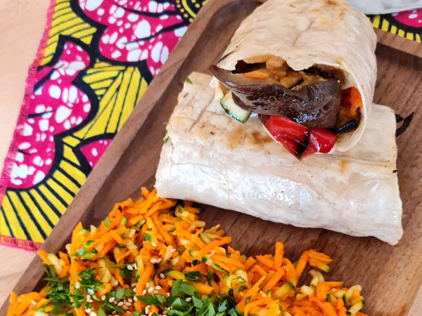 Galette de tapioca et maïs avec carottes râpées