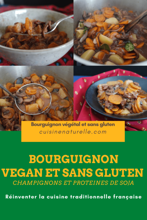 Pinterest bourguignon végétal sans gluten carottes protéines de soja