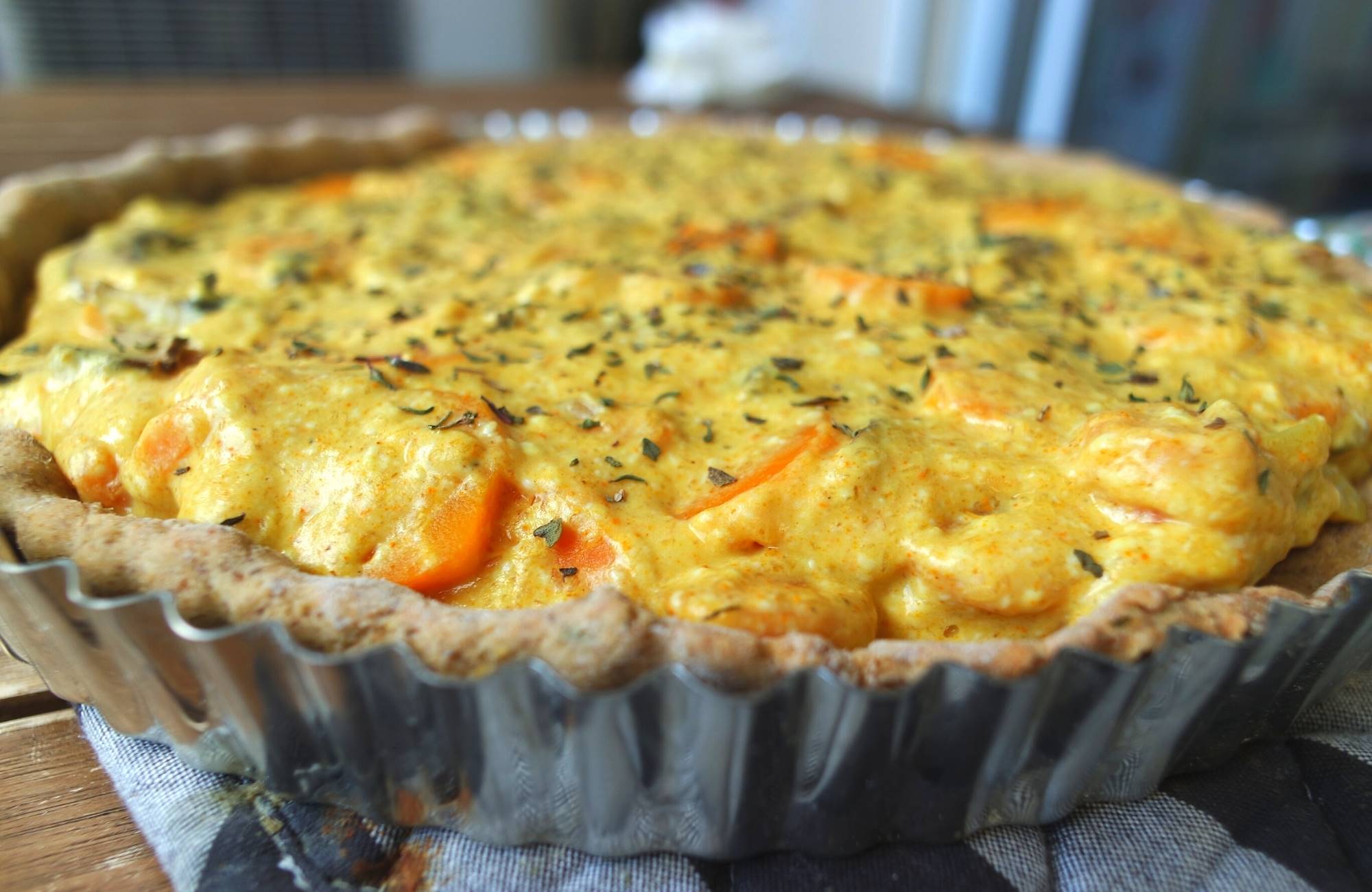 Quiche sans œuf, sans lait, sans gluten aux légumes