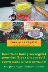 Faux gras vegan sans viande infographie Pinterest