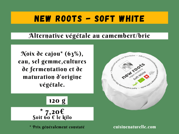 New roots soft white alternative vegan au camembert