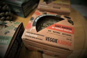 Packaging Veggie Karma fromage vegan Karmage Chorizo végétal Calabizo