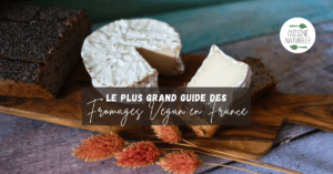 Photo fromage vegan New Roots sur planche avec pain sans gluten et fleurs séchées