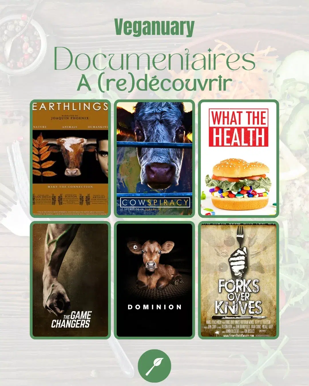 🌱Veganuary: documentaires à (re)découvrir 

Vous êtes curieux·se de savoir ce qui se cache réellement derrière votre assiette et souhaitez vous engager dans un mode de vie plus éthique pendant le Veganuary (et après j'espère aussi ! 😅) ? Découvrez ces 6 documentaires qui pourraient bien transformer votre regard :

- Earthlings : Plongez dans les coulisses de l’exploitation animale pour réaliser l’impact de nos choix quotidiens.
- Cowspiracy : Un coup de projecteur sur le rôle de l’élevage intensif dans la crise écologique actuelle.
- What The Health : Découvrez comment notre alimentation influence directement notre santé.
- The Game Changers : Les athlètes végan·e·s prouvent que la force n’est pas forcément liée à la viande.
- Dominion : Un documentaire poignant sur l’industrie animale et l’éthique de la consommation.
- Forks Over Knives : Une exploration de la relation entre régime alimentaire à base de plantes et prévention de nombreuses maladies.

🗣️Avez-vous d’autres recommandations de films ou documentaires inspirants à découvrir ?
🗨️Partagez vos suggestions en commentaire ! ⤵️

Caroline 🪷

#Veganuary #Earthlings #Cowspiracy #WhatTheHealth #TheGameChangers #Dominion #ForksOverKnives #DocumentairesVegans #nutritionvegan #veganuary2025 #alimentationvegetale #sanscruauteanimale #veganfrance #nutritionvegan