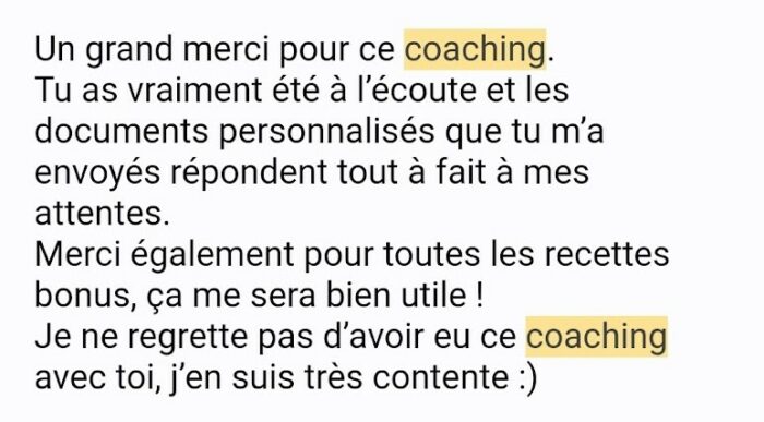 Témoignage coaching en ligne 