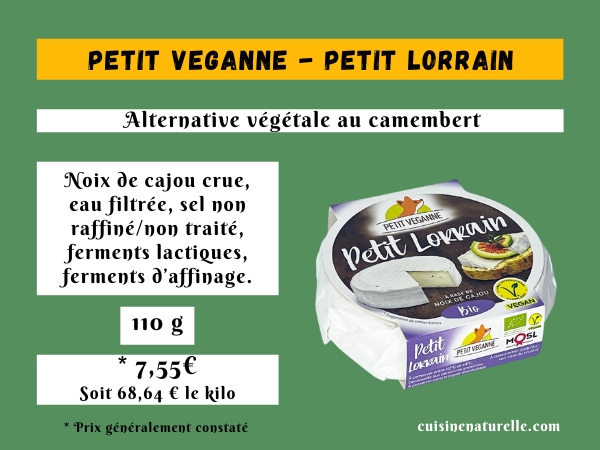 Ingrédients petit lorrain petit veganne