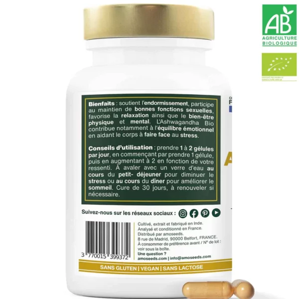 Ashwagandha bio gelules amoseeds bienfaits