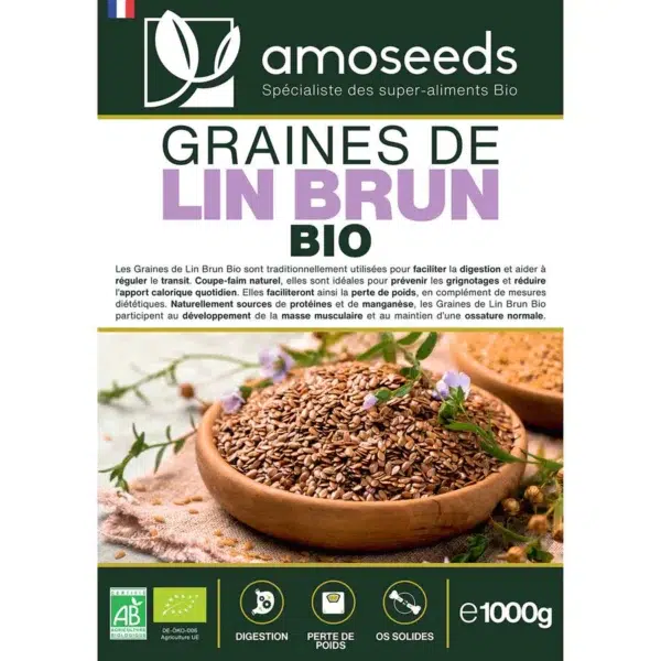 Graines Lin Brun Bio Pack Minceur amoseeds superaliments bio