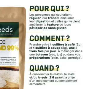 Psyllium blond bio en téguments Amoseeds posologie
