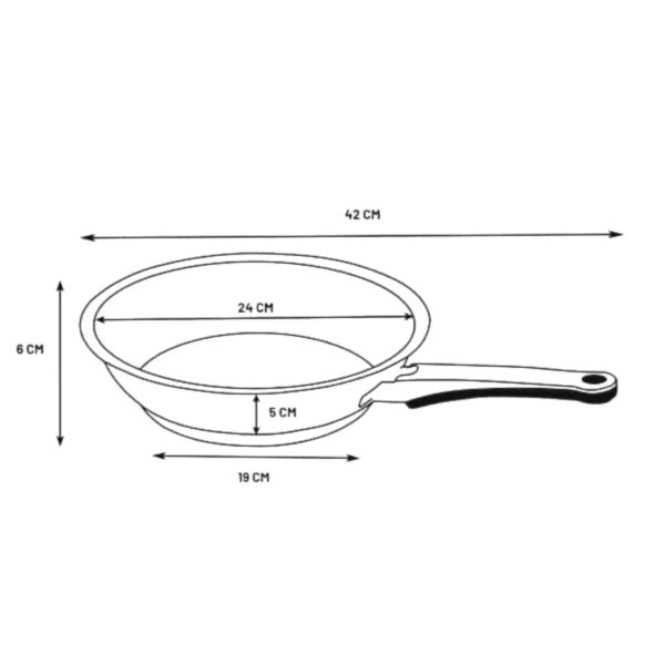 Poêle inox 1810 Warmcook Ecovitam 24cm dimensions