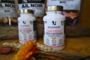 Complexe cheveux Amoseeds promo superaliment bio pots et fleurs séchées