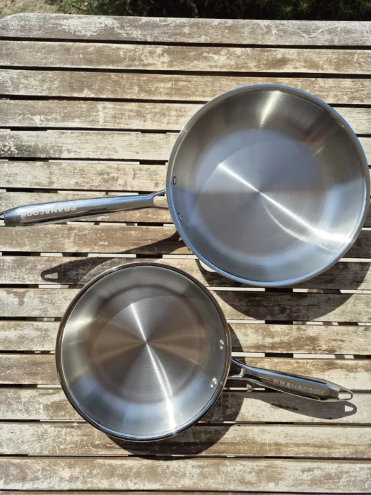 2 poêles taille moyenne inox 18/10 pranacook