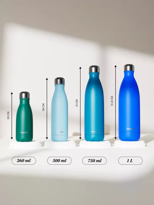 différentes tailles des bouteilles isothermes Qwetch
