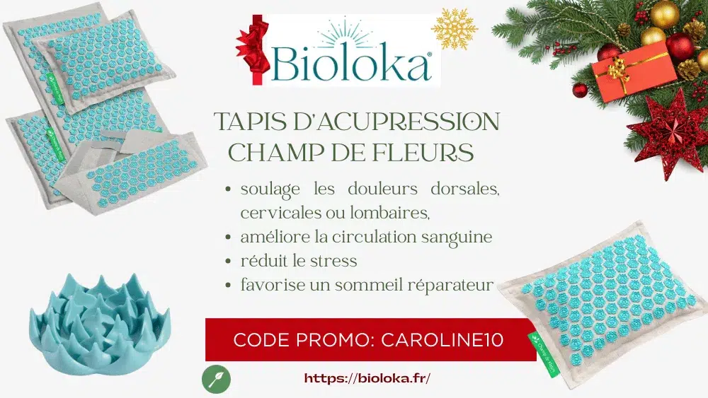Tapis acupression Noël code promo caroline10