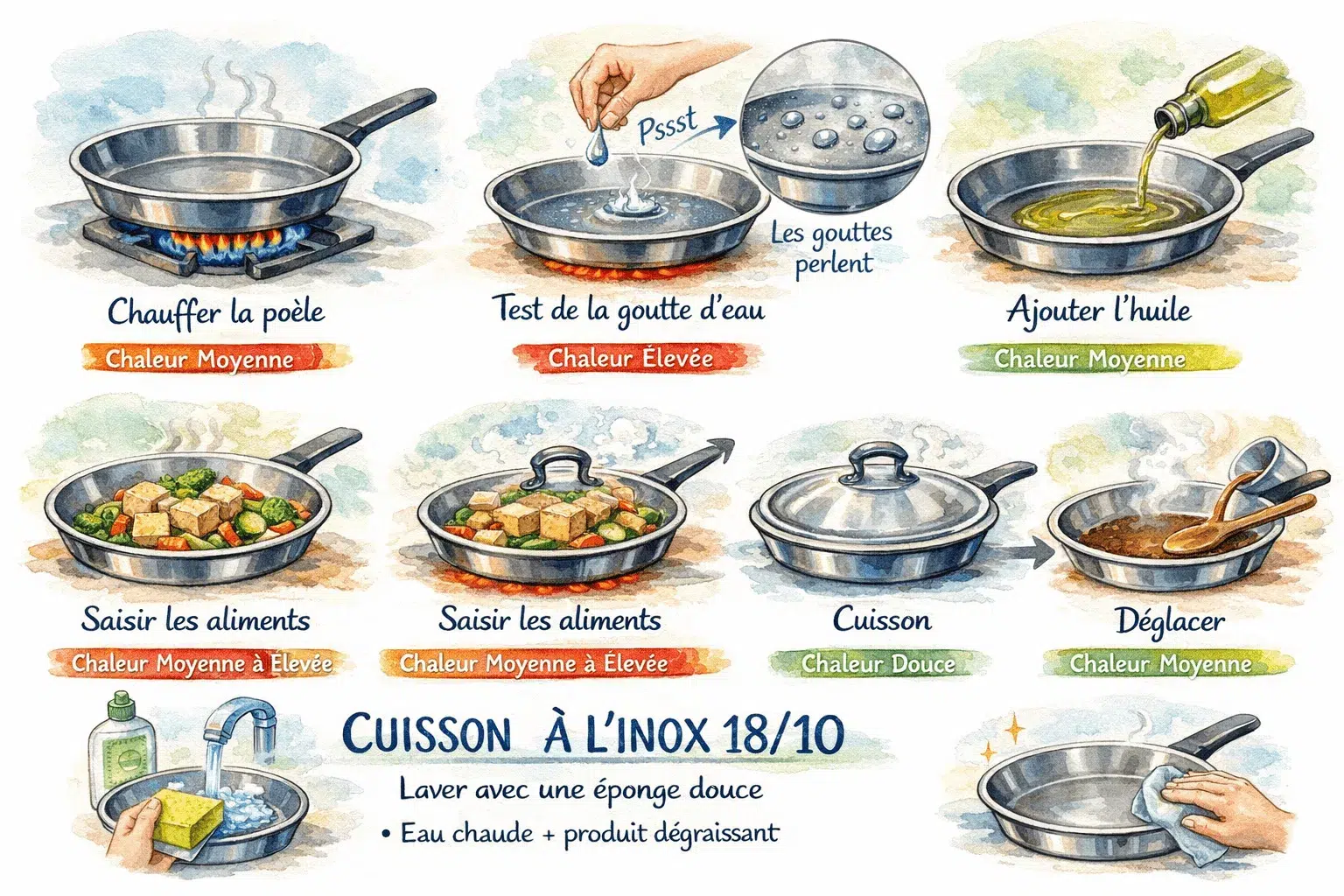 cuisson à l'inox 18/10 mode d'emploi et entretien