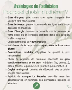 Avantages de l'adhésion La fourche