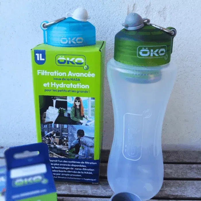 OKO Gourde filtrante 1L Vert + filtre inclus