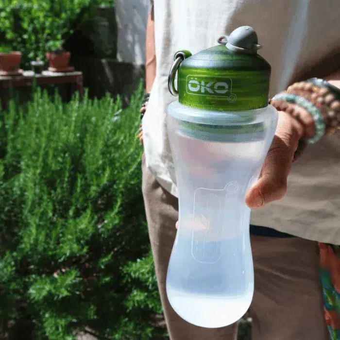OKO Gourde filtrante 1L Vert + filtre inclus avec eau