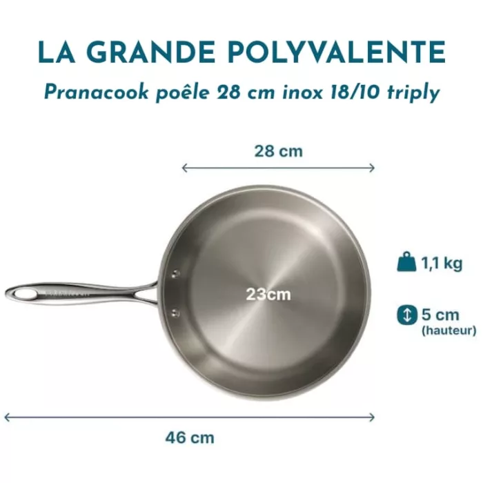 Pranacook La Grande Polyvalente 28cm inox 1810 triply