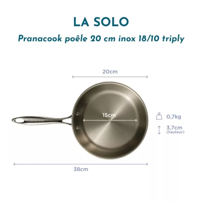 Pranacook La Solo 20cm inox 1810 triply