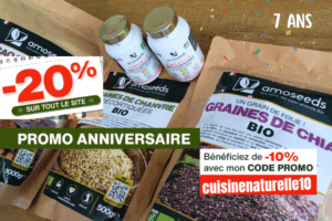 Amoseeds anniversaire promo 28 % code cuisinenaturelle10