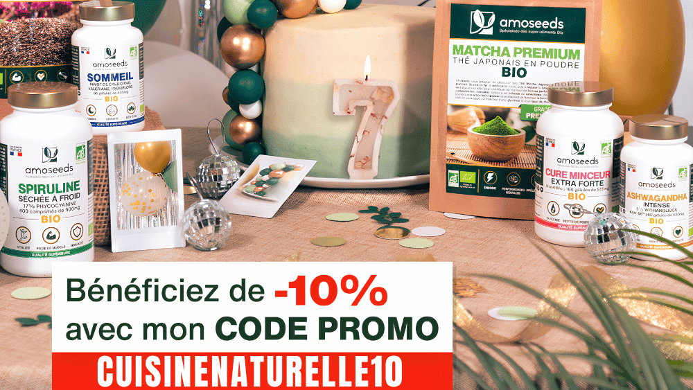 Amoseeds anniversaire 20% + code CUISINENATURELLE10 = 28%